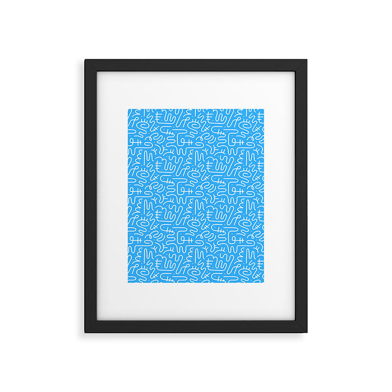 Colorful abstract fun line doodle art pattern Framed Art Print Gallery Image 6