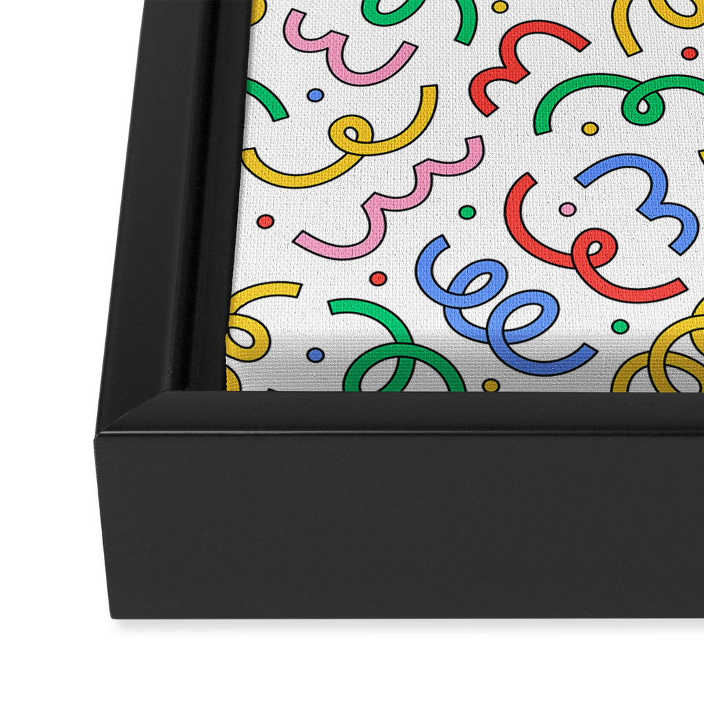 Colorful abstract fun line doodle pattern Framed Canvas Print Gallery Image 3