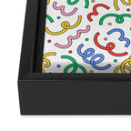 Colorful abstract fun line doodle pattern Framed Canvas Print Gallery Image 3