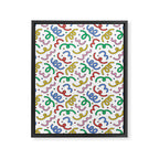 Colorful abstract fun line doodle pattern Framed Canvas Print Gallery Image 8