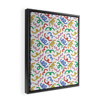 Colorful abstract fun line doodle pattern Framed Canvas Print Gallery Image 2