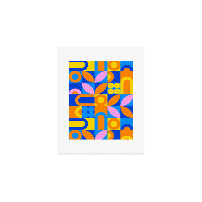 Colorful abstract geometric mosaic pattern Art Print Gallery Image 1
