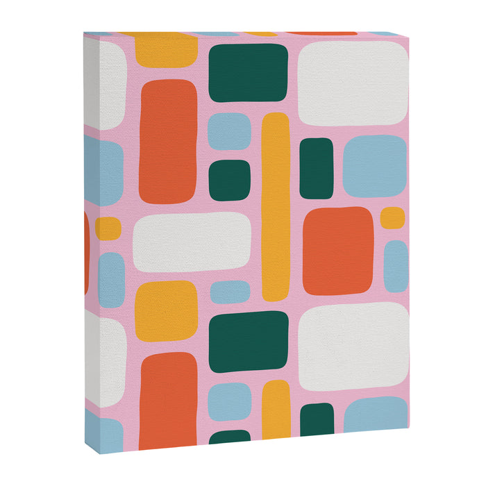 Colorful abstract geometric shape pattern Canvas Print Gallery Image 1