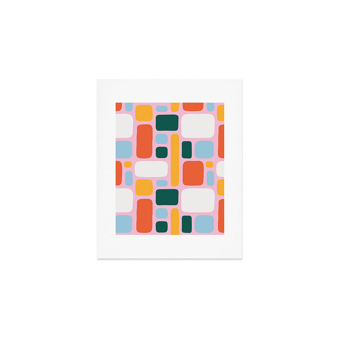 Colorful abstract geometric shape pattern Art Print Gallery Image 1