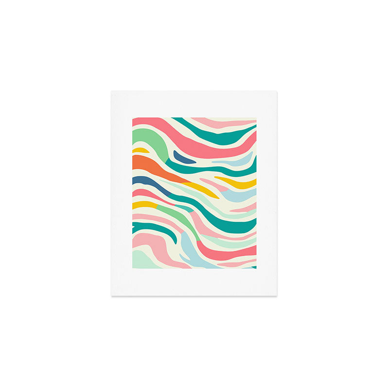 Colorful abstract line stripe art pattern Art Print Gallery Image 1