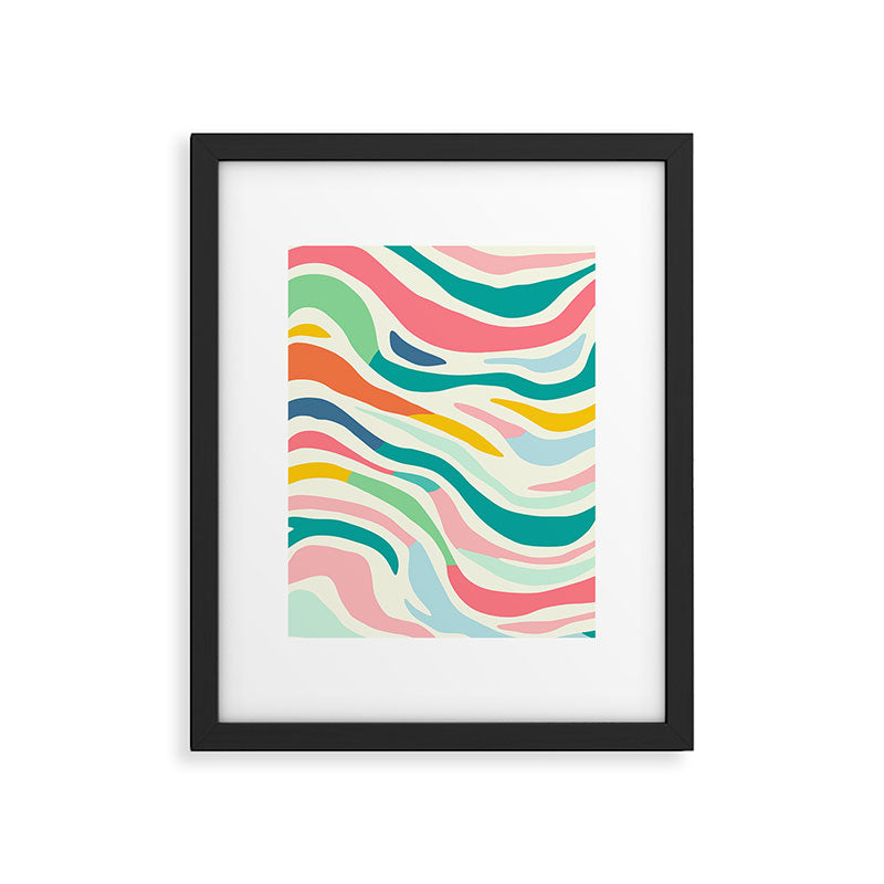 Colorful abstract line stripe art pattern Framed Art Print Gallery Image 6