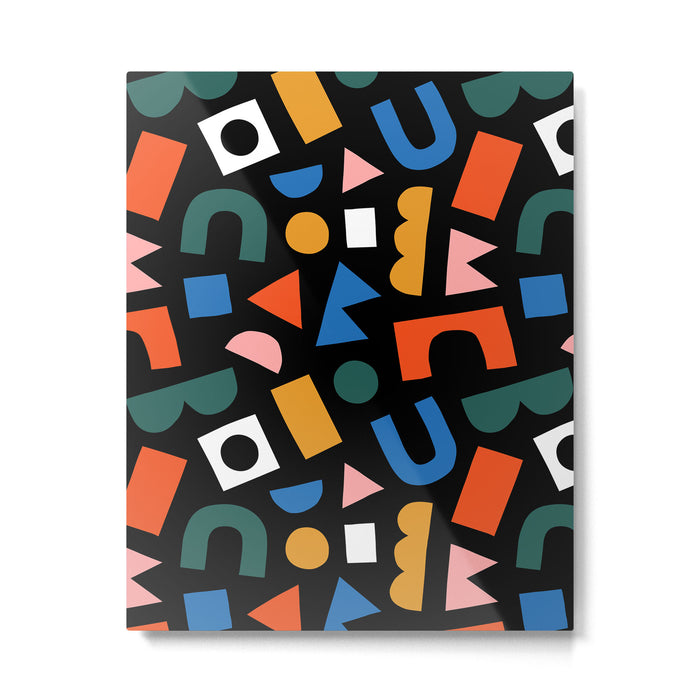 Colorful abstract organic shape art pattern Metal Print Gallery Image 1