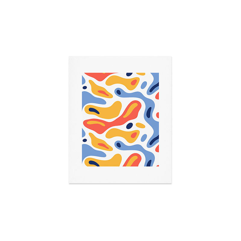 Colorful abstract organic shape art pattern Art Print Gallery Image 1