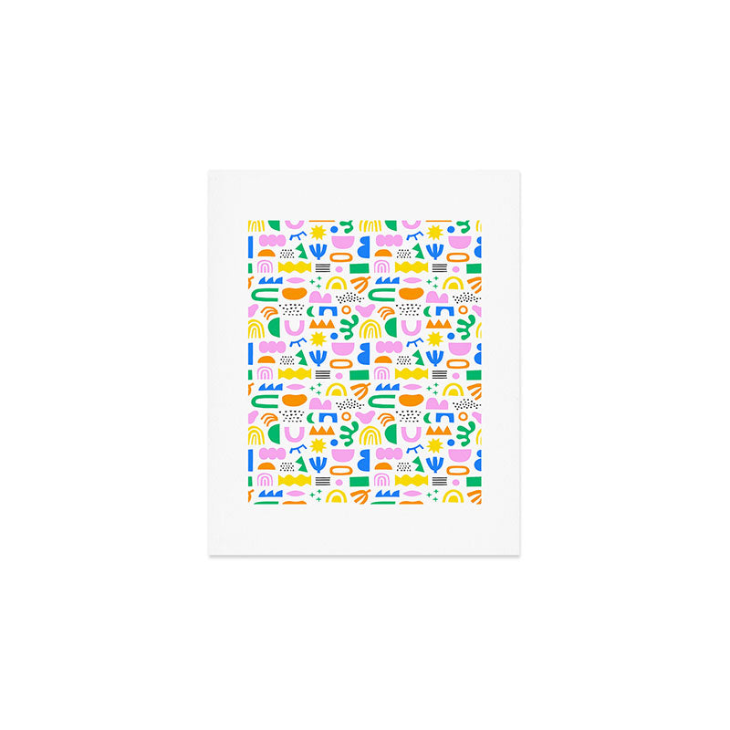 Colorful abstract organic shape art pattern Art Print Gallery Image 1