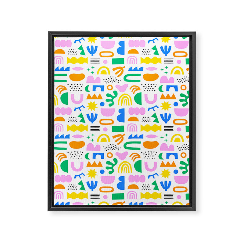 Colorful abstract organic shape art pattern Framed Canvas Print Gallery Image 8