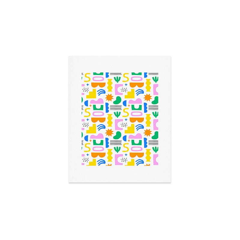 Colorful abstract organic shape art pattern Art Print Gallery Image 1