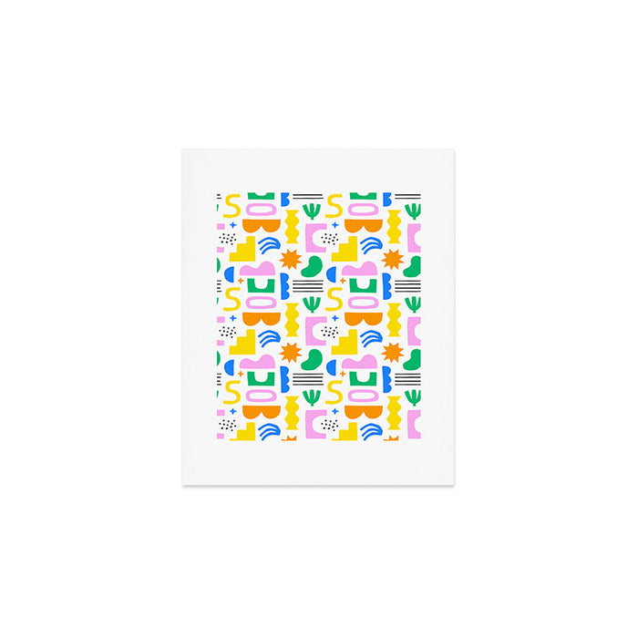 Colorful abstract organic shape art pattern Art Print Gallery Image 1