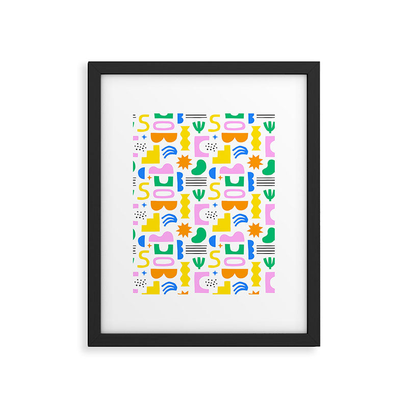 Colorful abstract organic shape art pattern Framed Art Print Gallery Image 6