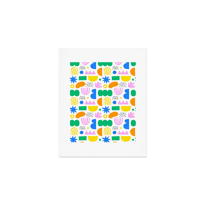 Colorful abstract organic shape art pattern Art Print Gallery Image 1