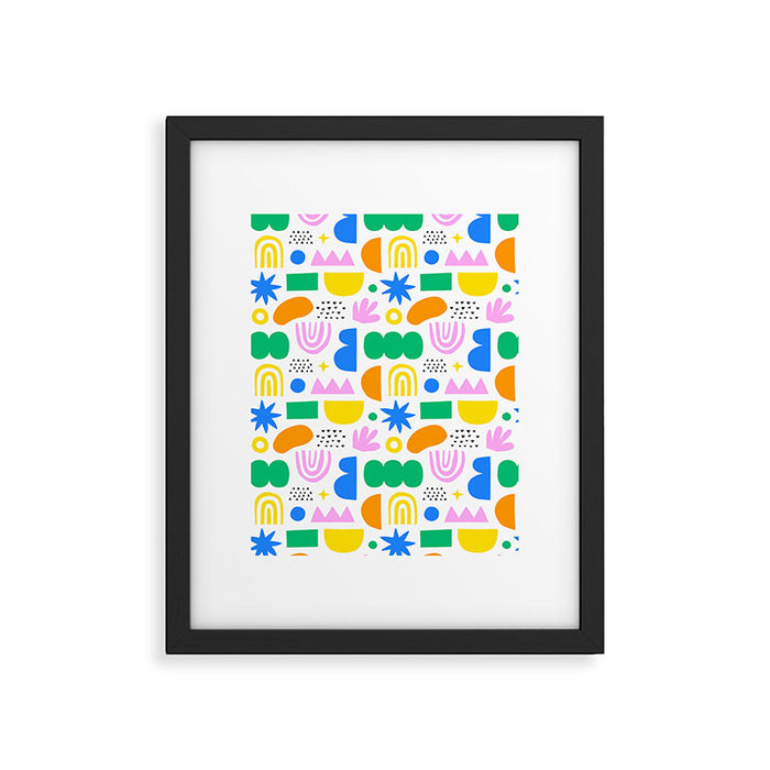 Colorful abstract organic shape art pattern Framed Art Print Gallery Image 1
