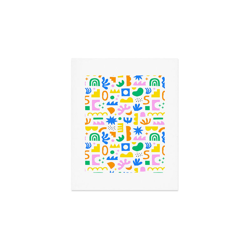 Colorful abstract organic shape art pattern Art Print Gallery Image 1