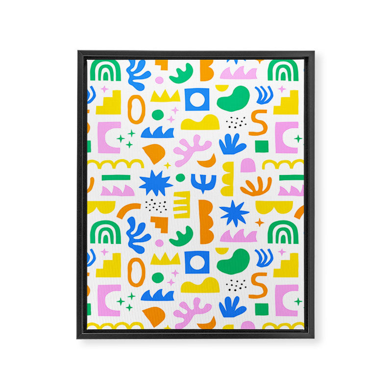 Colorful abstract organic shape art pattern Framed Canvas Print Gallery Image 8