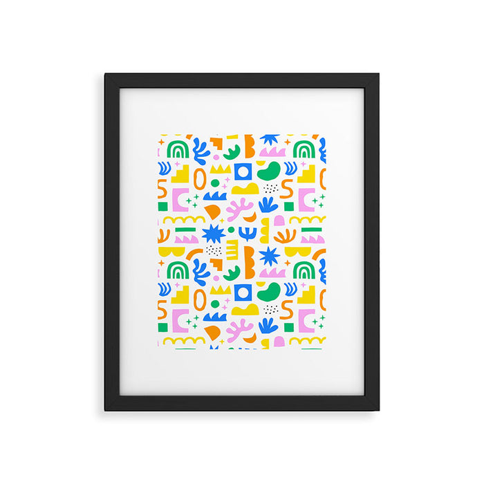 Colorful abstract organic shape art pattern Framed Art Print Gallery Image 1