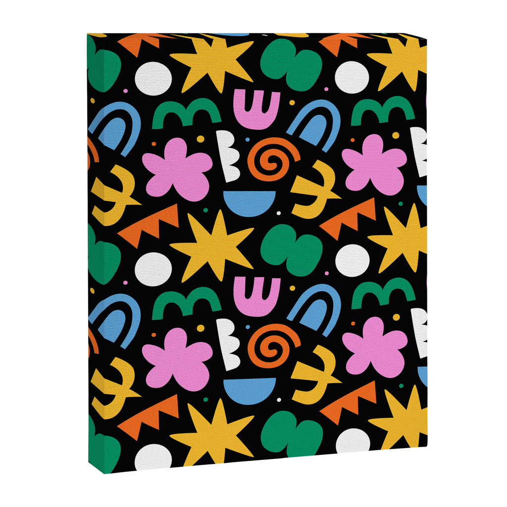 Colorful abstract organic shape doodle pattern Canvas Print Gallery Image 8