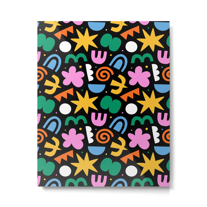 Colorful abstract organic shape doodle pattern Metal Print Gallery Image 1