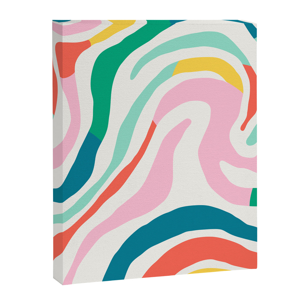 Colorful abstract stripe line art pattern Canvas Print Gallery Image 8