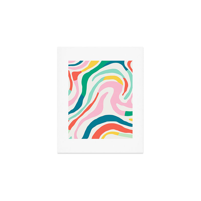 Colorful abstract stripe line art pattern Art Print Gallery Image 1