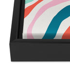 Colorful abstract stripe line art pattern Framed Canvas Print Gallery Image 3