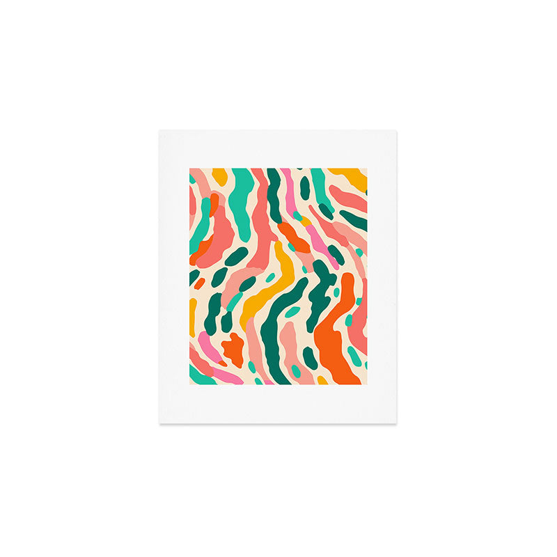 Colorful abstract tie dye stripe art pattern Art Print Gallery Image 1