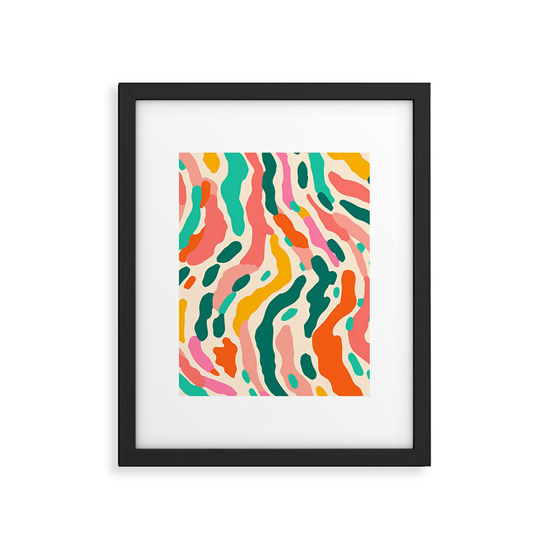 Colorful abstract tie dye stripe art pattern Framed Art Print Gallery Image 6