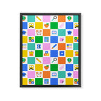 Colorful back to school checkered art pattern Framed Canvas Print Gallery Image 8