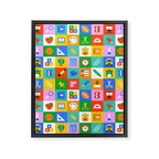 Colorful back to school geometric mosaic pattern Framed Canvas Print Gallery Image 8