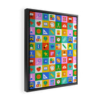 Colorful back to school geometric mosaic pattern Framed Canvas Print Gallery Image 2