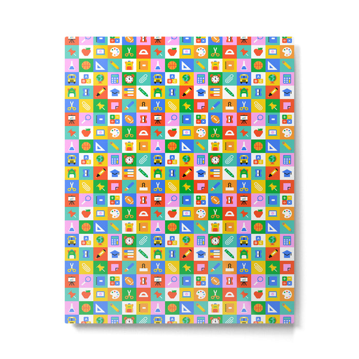 Colorful back to school geometric mosaic pattern Metal Print Gallery Image 1