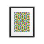 Colorful back to school geometric mosaic pattern Framed Art Print Gallery Image 6