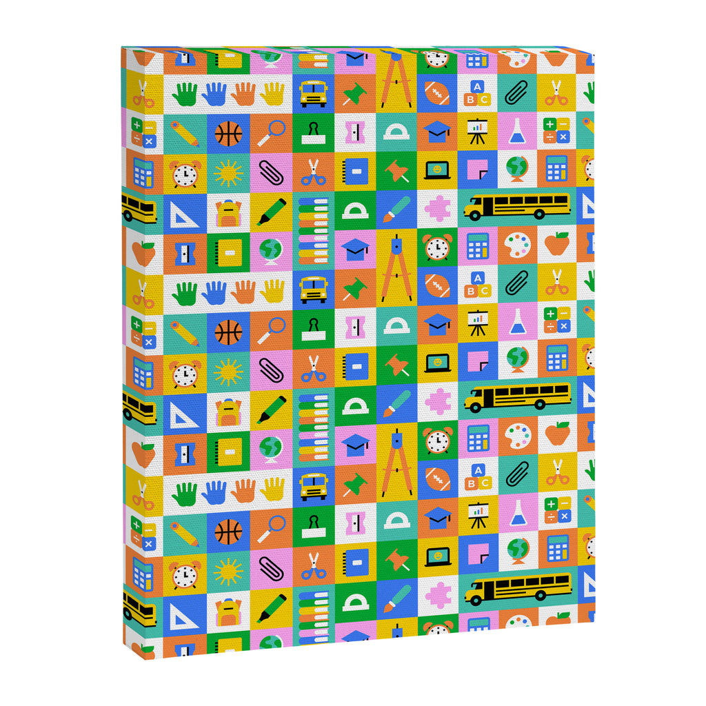 Colorful back to school mosaic pattern Canvas Print Gallery Image 8