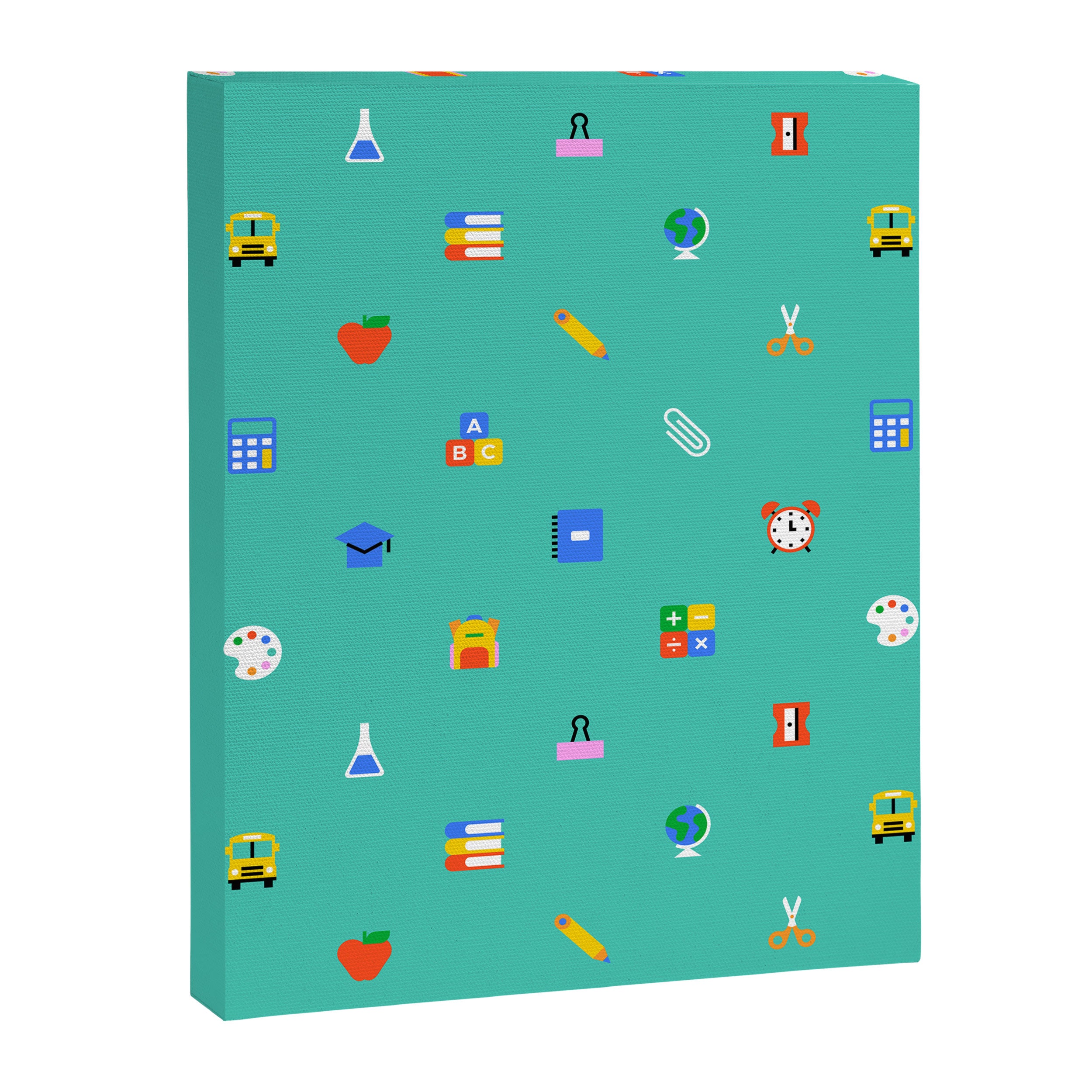Colorful back to school sticker icon pattern Canvas Print Gallery Image 8