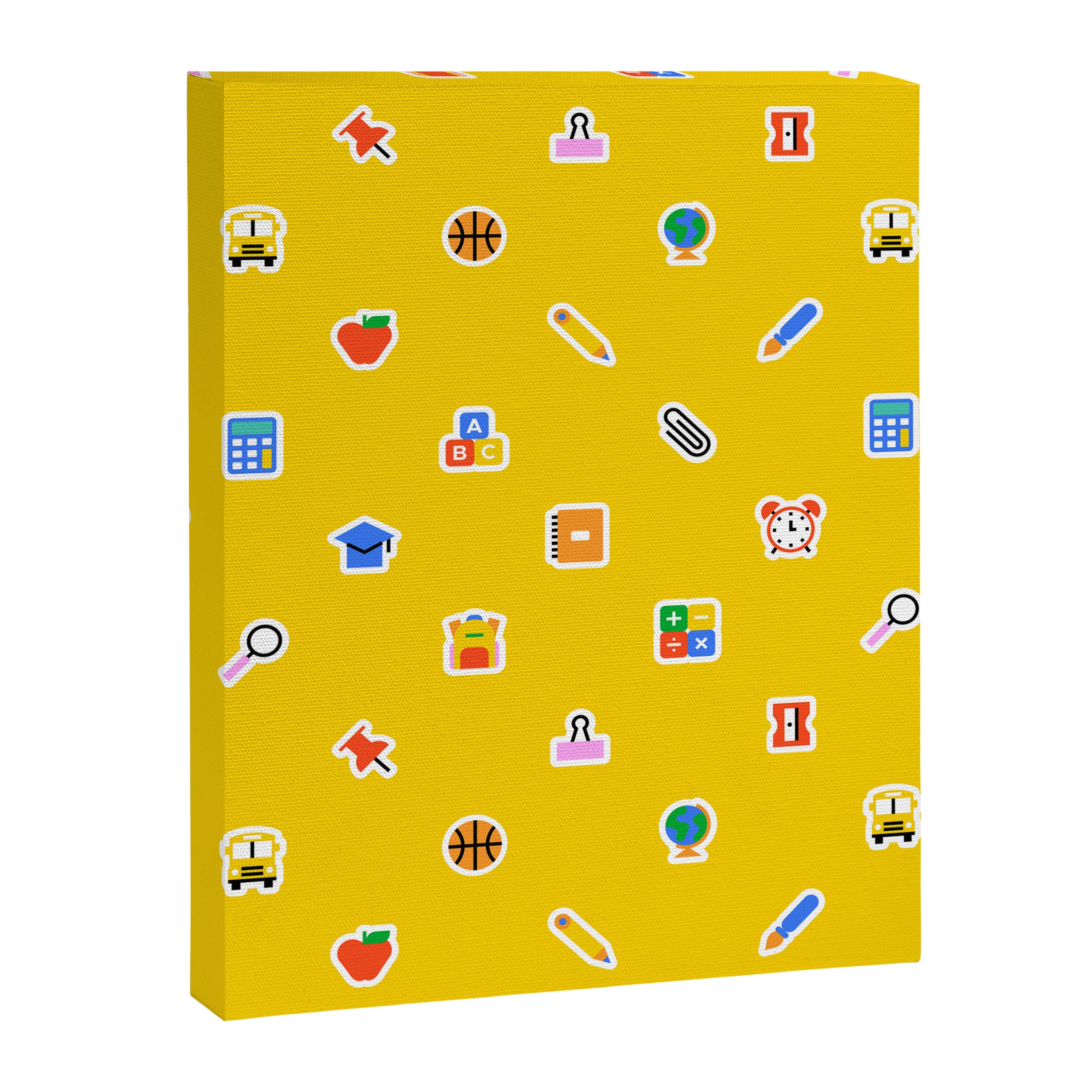 Colorful back to school sticker icon pattern Canvas Print Gallery Image 8