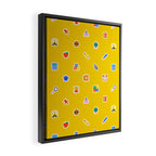 Colorful back to school sticker icon pattern Framed Canvas Print Gallery Image 2