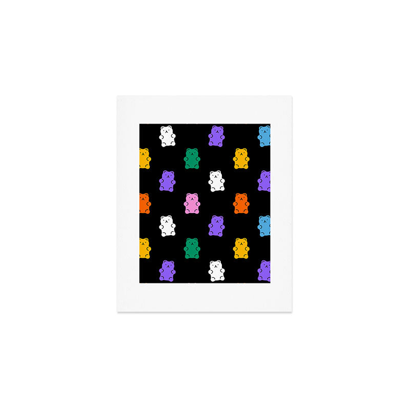 Colorful candy bear pattern art Art Print Gallery Image 1