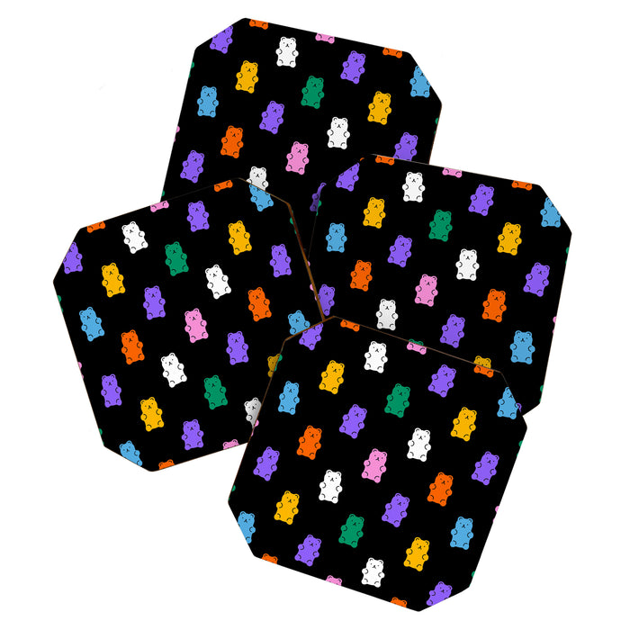 Colorful candy bear pattern art Coaster Gallery Image 1