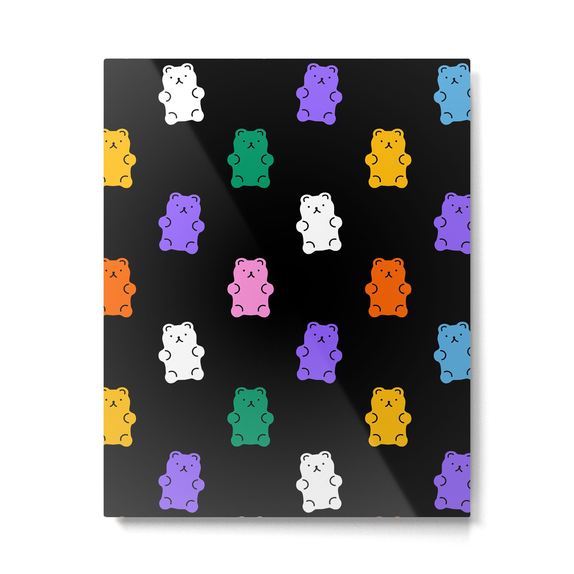Colorful candy bear pattern art Metal Print Gallery Image 6