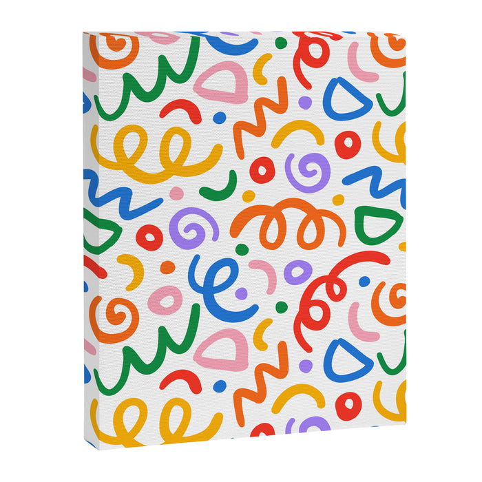 Colorful confetti art doodle pattern Canvas Print Gallery Image 1