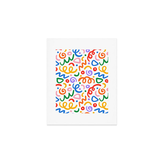Colorful confetti art doodle pattern Art Print Gallery Image 1