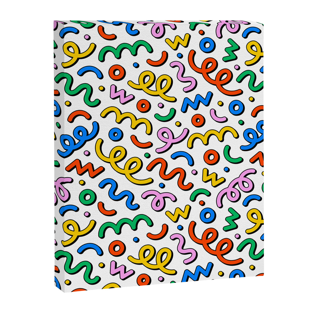 Colorful confetti doodle art pattern Canvas Print Gallery Image 8