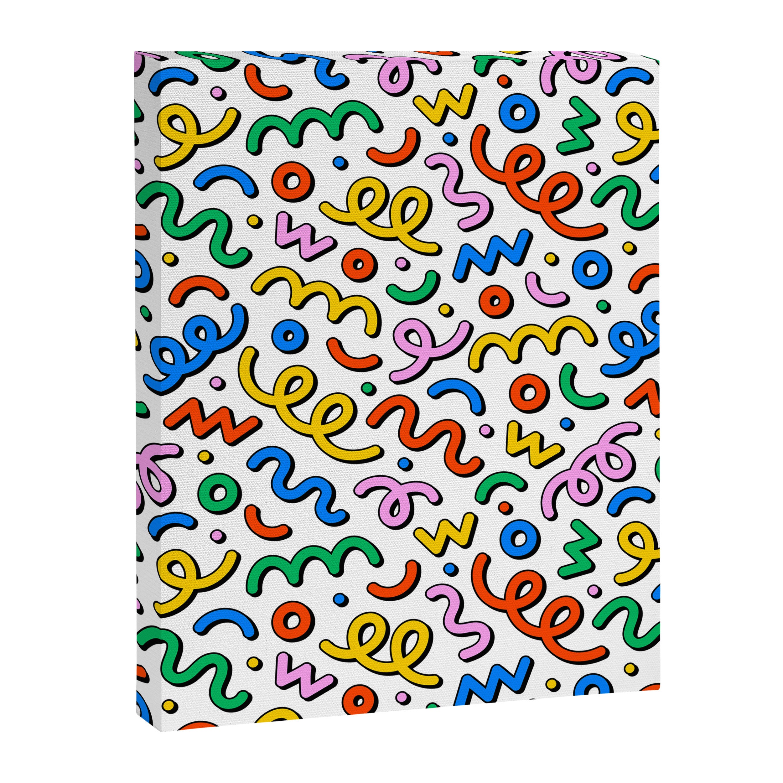 Colorful confetti doodle art pattern Canvas Print Gallery Image 8