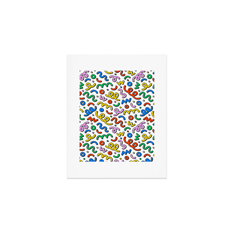 Colorful confetti doodle art pattern Art Print Gallery Image 1