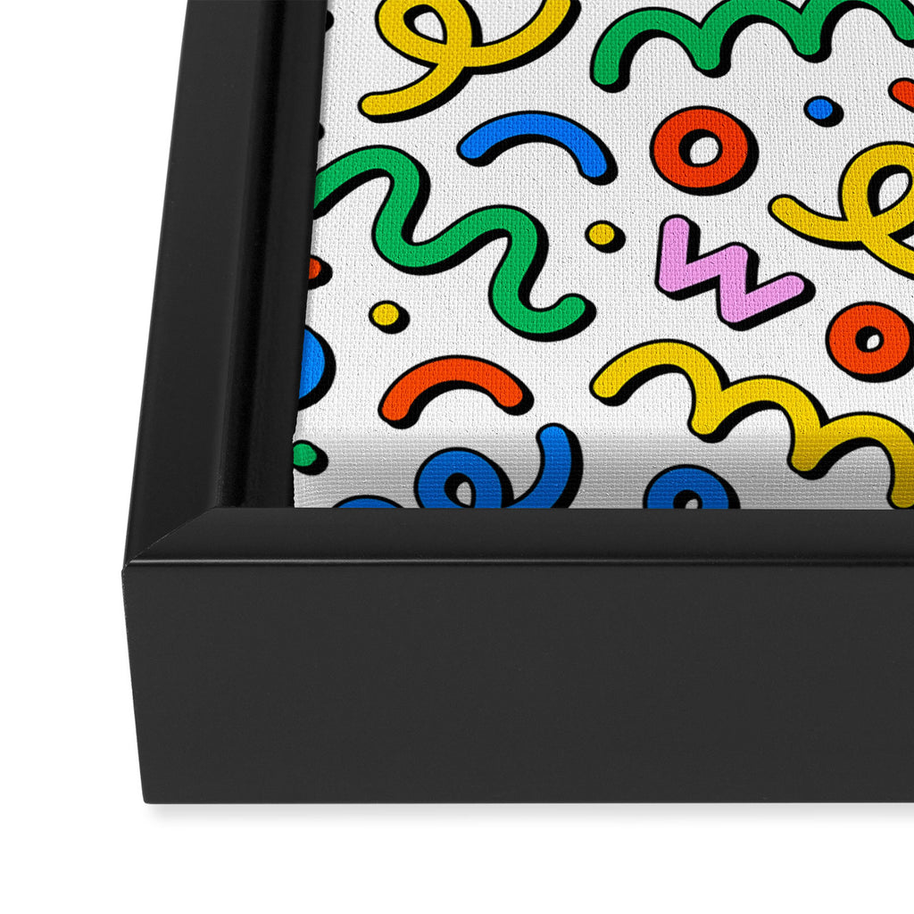 Colorful confetti doodle art pattern Framed Canvas Print Gallery Image 3