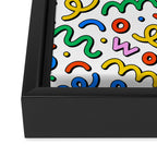 Colorful confetti doodle art pattern Framed Canvas Print Gallery Image 3