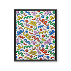 Colorful confetti doodle art pattern Framed Canvas Print Gallery Image 8