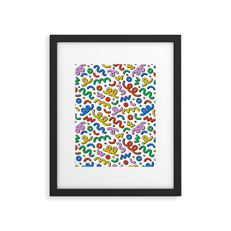 Colorful confetti doodle art pattern Framed Art Print Gallery Image 6